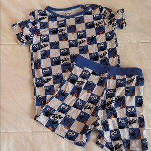 Blue and White Cookie Monster pajamas or day wear set